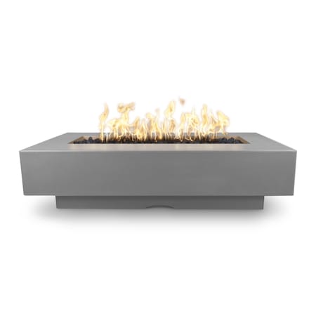 The Outdoor Plus 84 Rectangular Del Mar Fire Pit - GFRC Concrete - Natural Gray - Match Lit - Liquid Propane OPT-DEL8428-NGY-LP